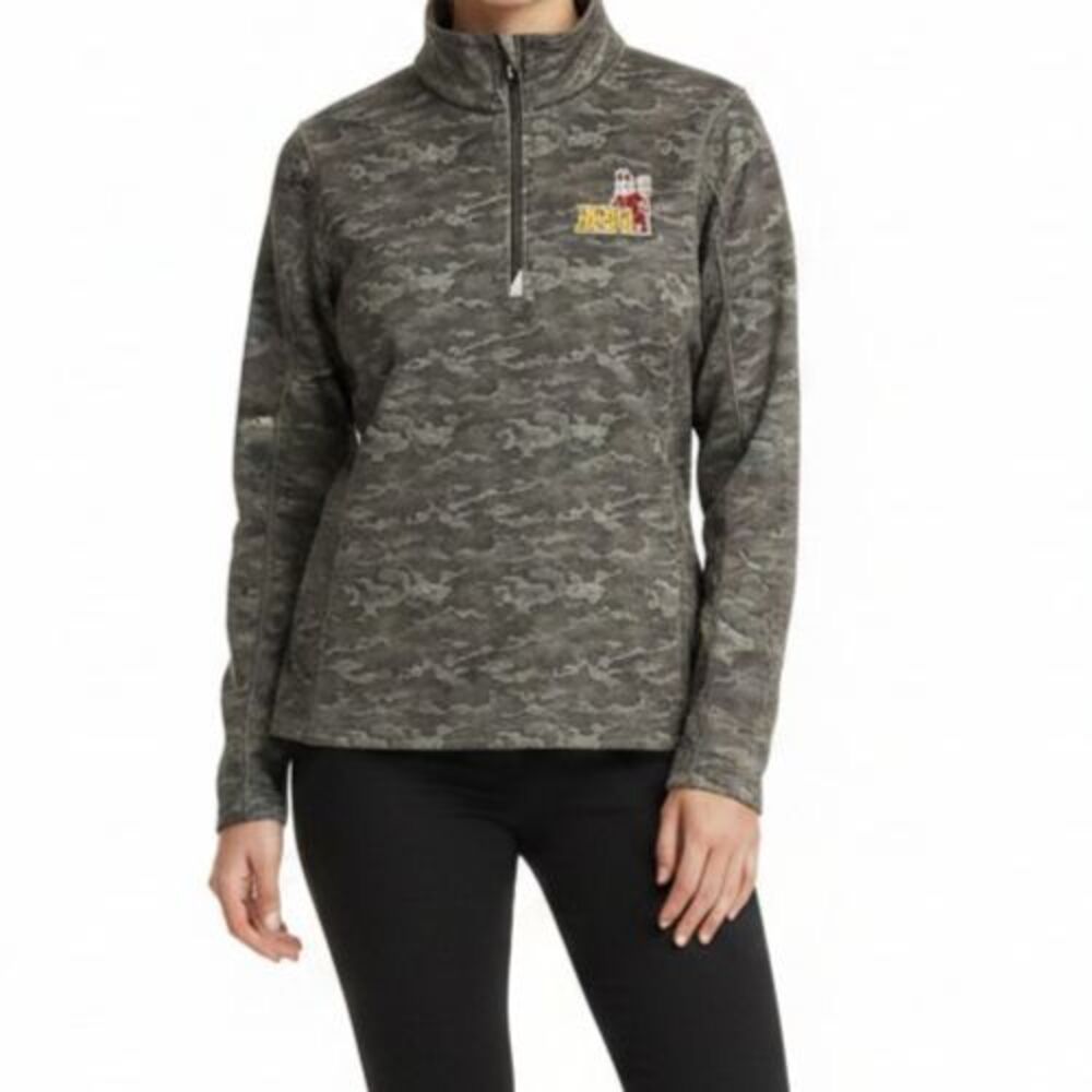 NEW Cutter & Buck Arizona State Sun Devils Traverse Camo 1/4 Zip Pullover M ASU